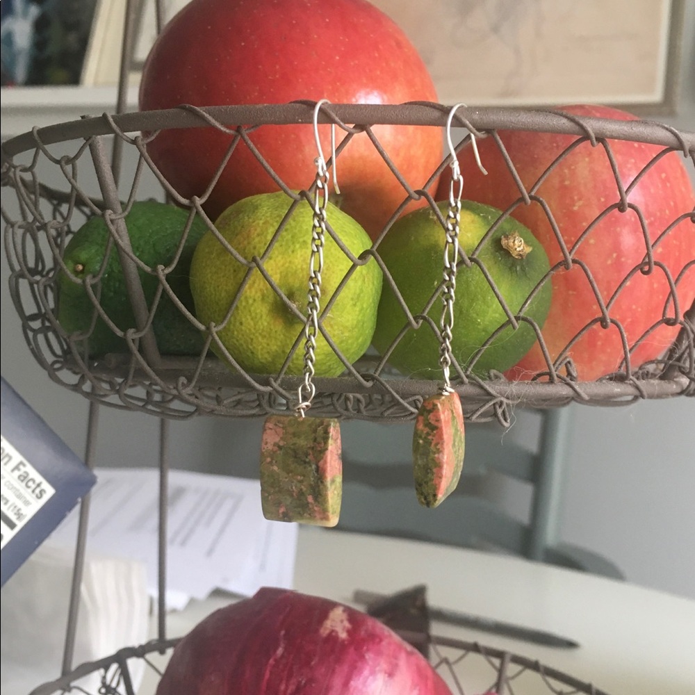 green stone earrings!